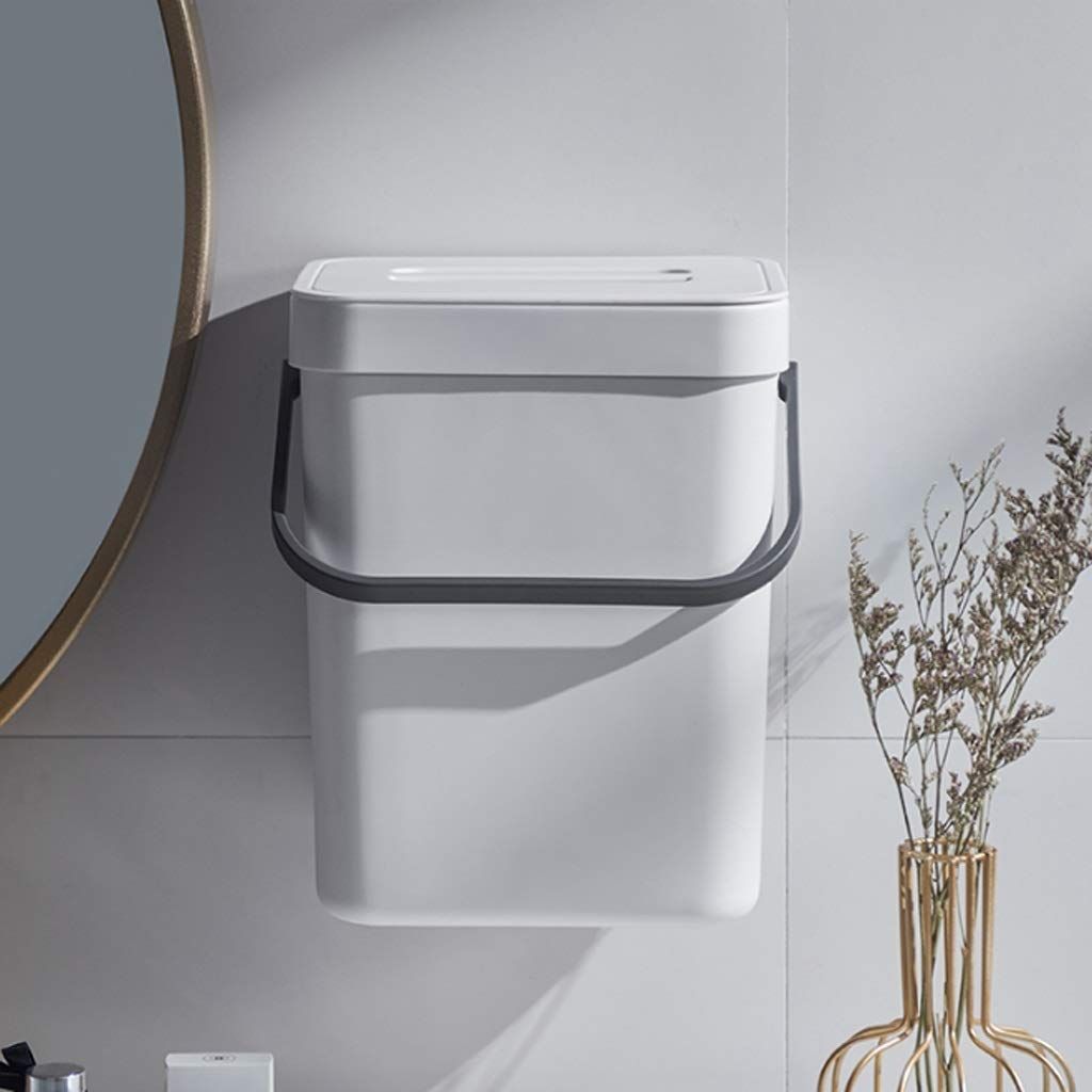 Trash cans Indoor Outdoor Hanging Small Trash Can with Lid Under Sink for Kitchen Home Food Waste Bin, Kitchen Compost Bin โ image 2