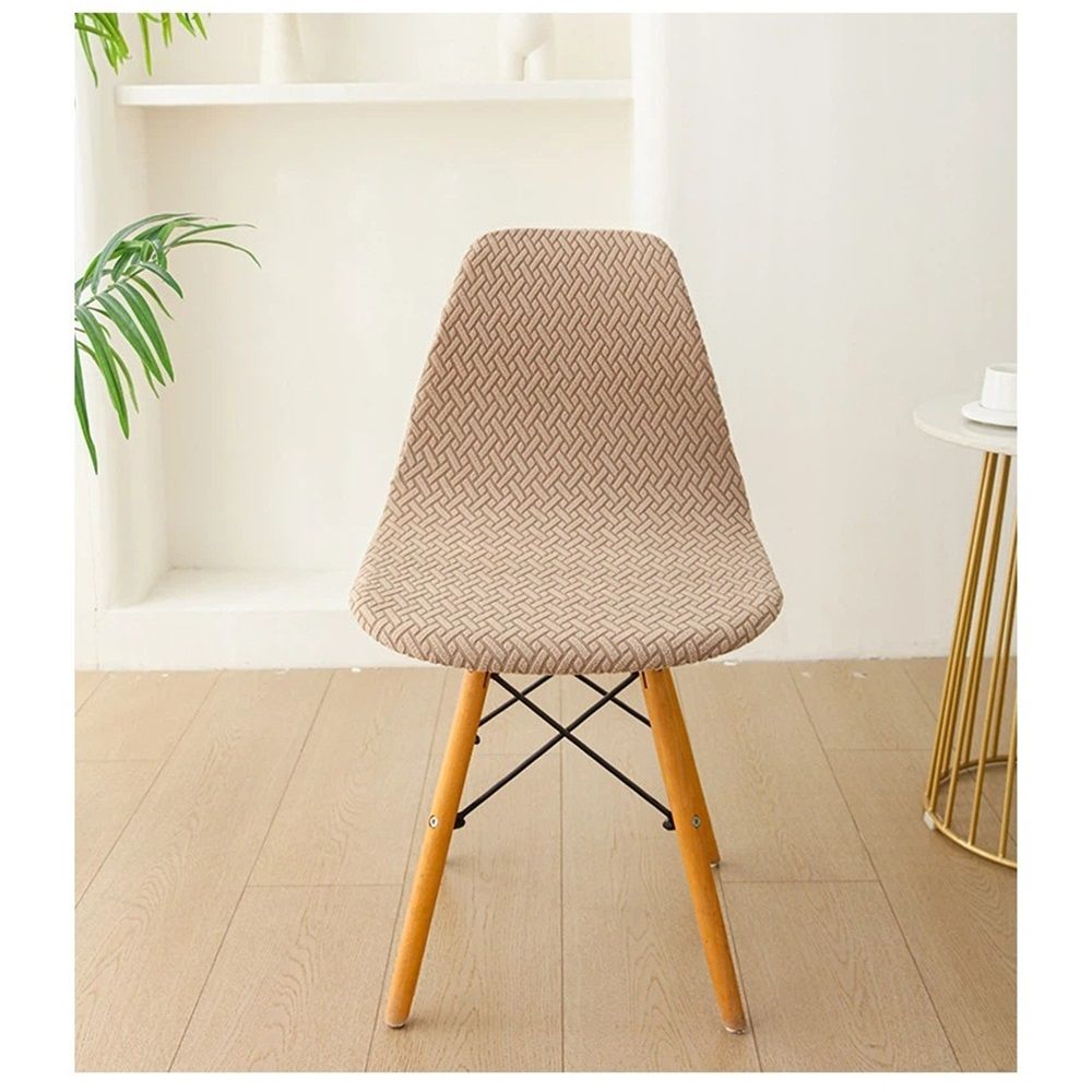 Shell ChairCovers, Jacquard Dining Room Chair SlipcoverSet of 2 Mid Century Modern Dining ChairCovers Stretchable Slipcovers for Kitchen, Office and โ image 2