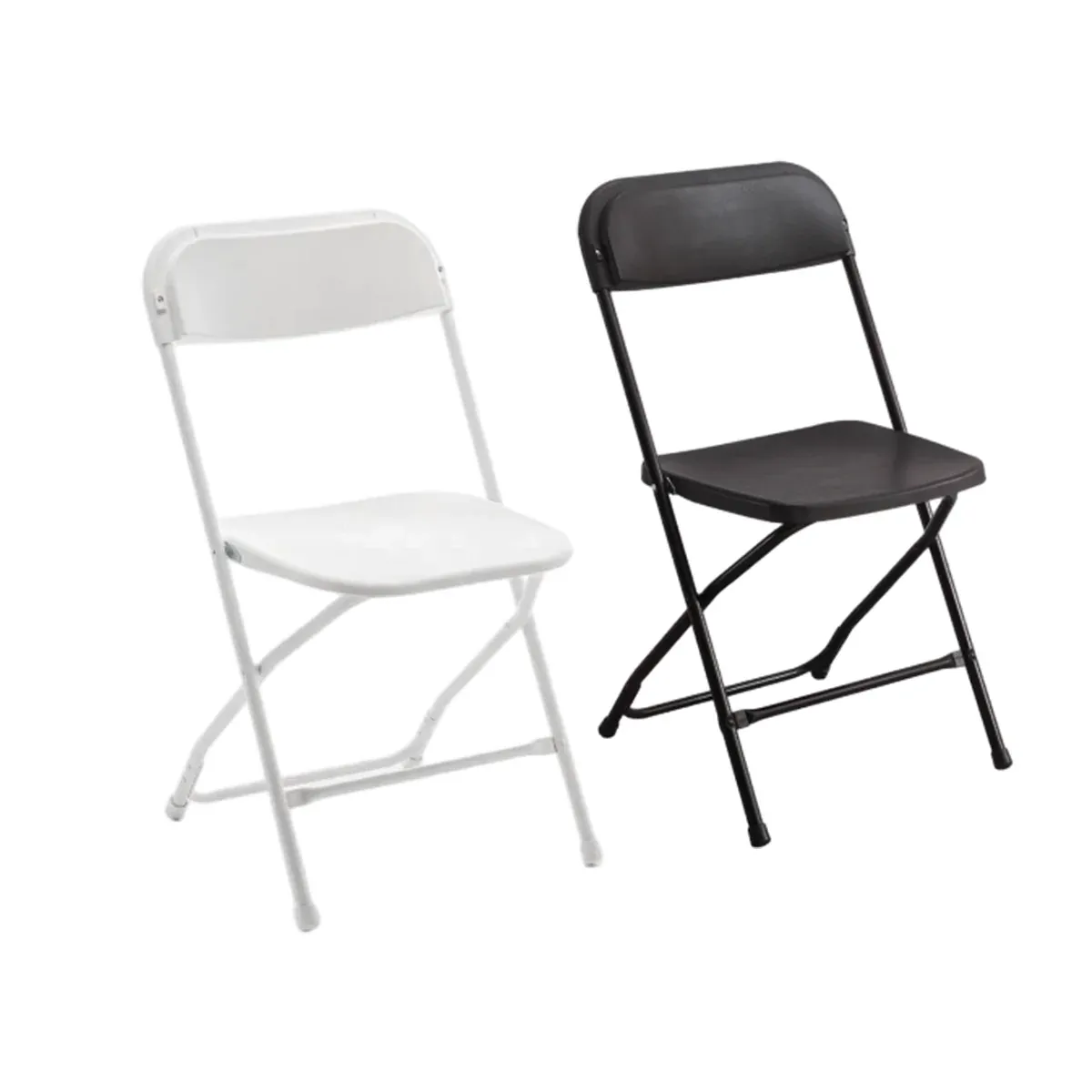 Plastic Folding Chair Office Meeting Chair Staff Training Leisure Chair - White — image 3