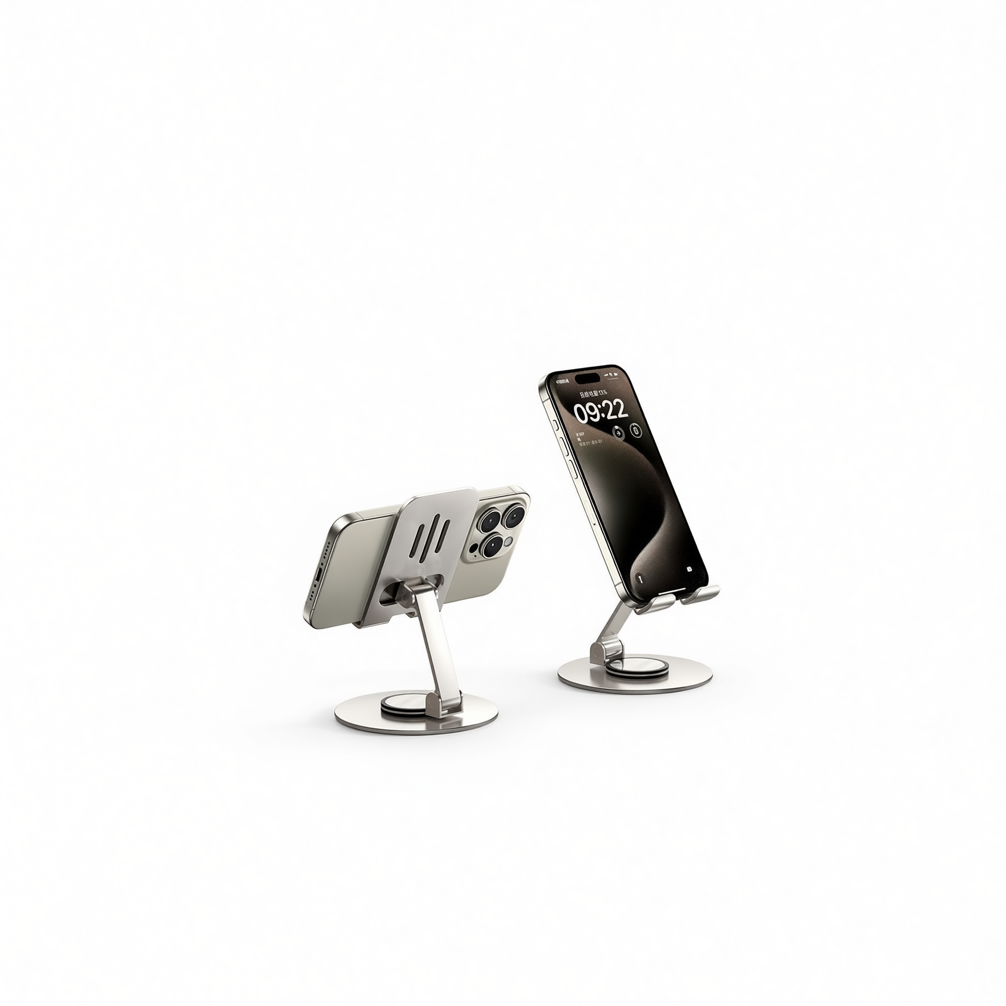 Metal Phone Stand This is spring K53 Rotating Desktop K55 all-metal rotating bracket-aurora silver