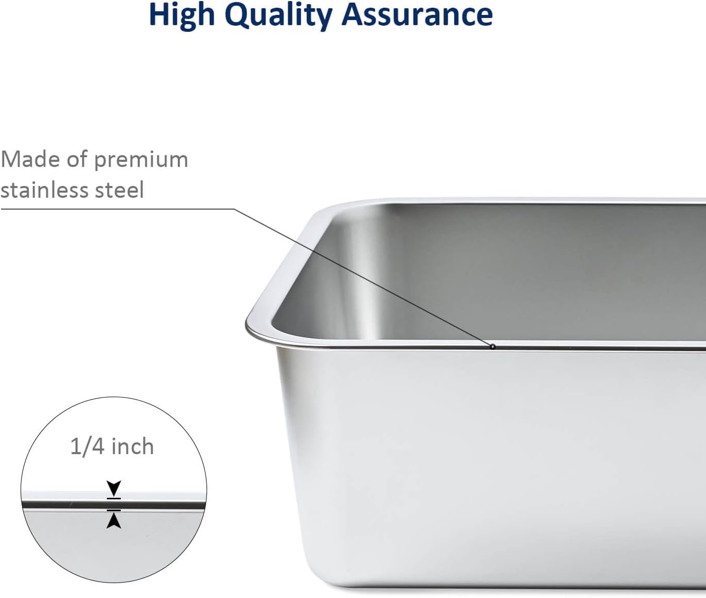 Stainless Steel Cat Litter Box, High Sides Kitten Toilet, Top Open Pet Tray, Non-Stick, Odorless, Rt-Resistant, Easy-Clean Pan, Silver Box (24x16x6 Inch) โ image 4