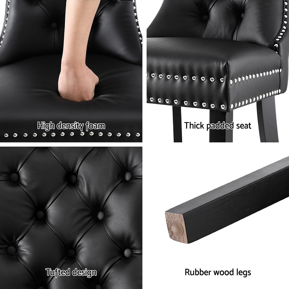 1 Set of 2 Artiss Dining Chairs Black Leather โ image 6