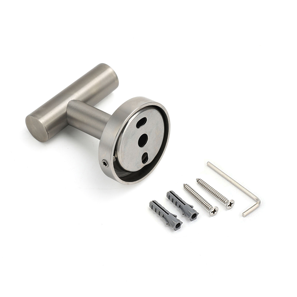 Brushed Nickel Robe Hook Hanger Organizer Bathroom Stainless Steel Accessory Kit — image 3