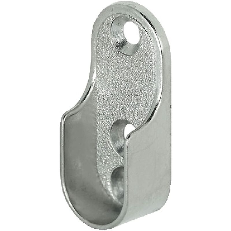 Oval Furniture Rail Hanger 2 Pieces - Wardrobe Tube Bracket For Oval Bar Nickel Plated Steel ROd Hanger Fixing Metal β image 2
