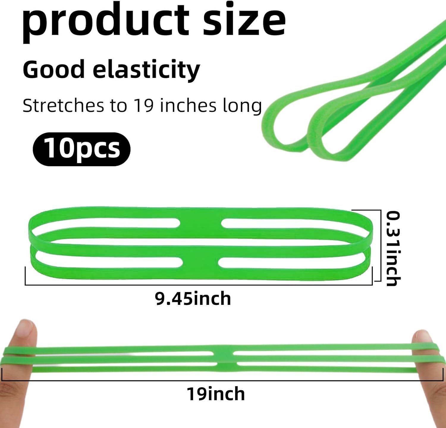 10PCS H Band Silicone Rubber Bands, 9 Inch H-Bands Silicone Rubber Bands Assorted Color, Elastic Rubberbands H-Band Silicones Bands 9 Inch | 9” Silicones Bands — image 3