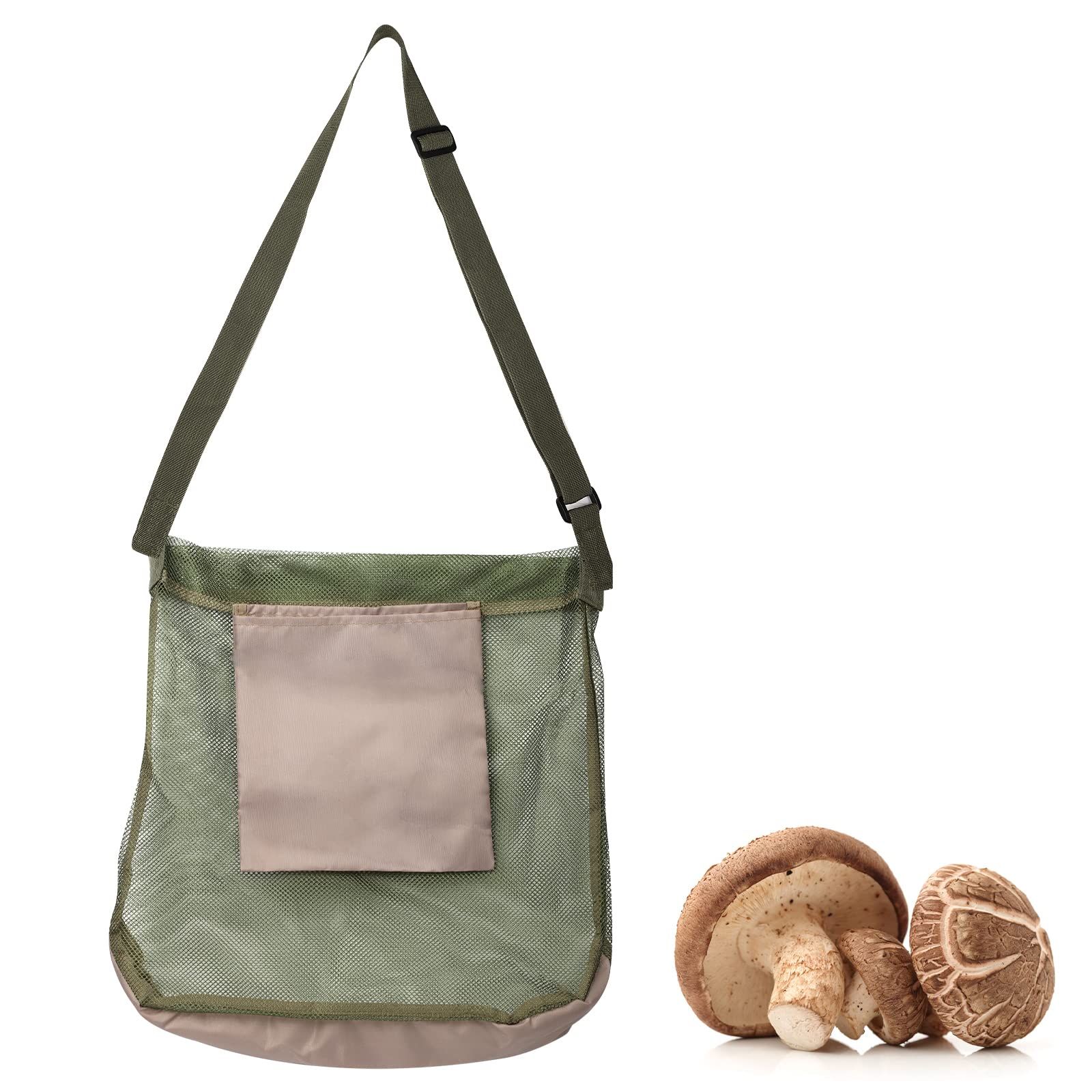 Mushroom Foraging Bag, Practical Mushroom Picking Bag Cute Mushroom Foraging Supplies Mushroom Collecting Tool (Green)