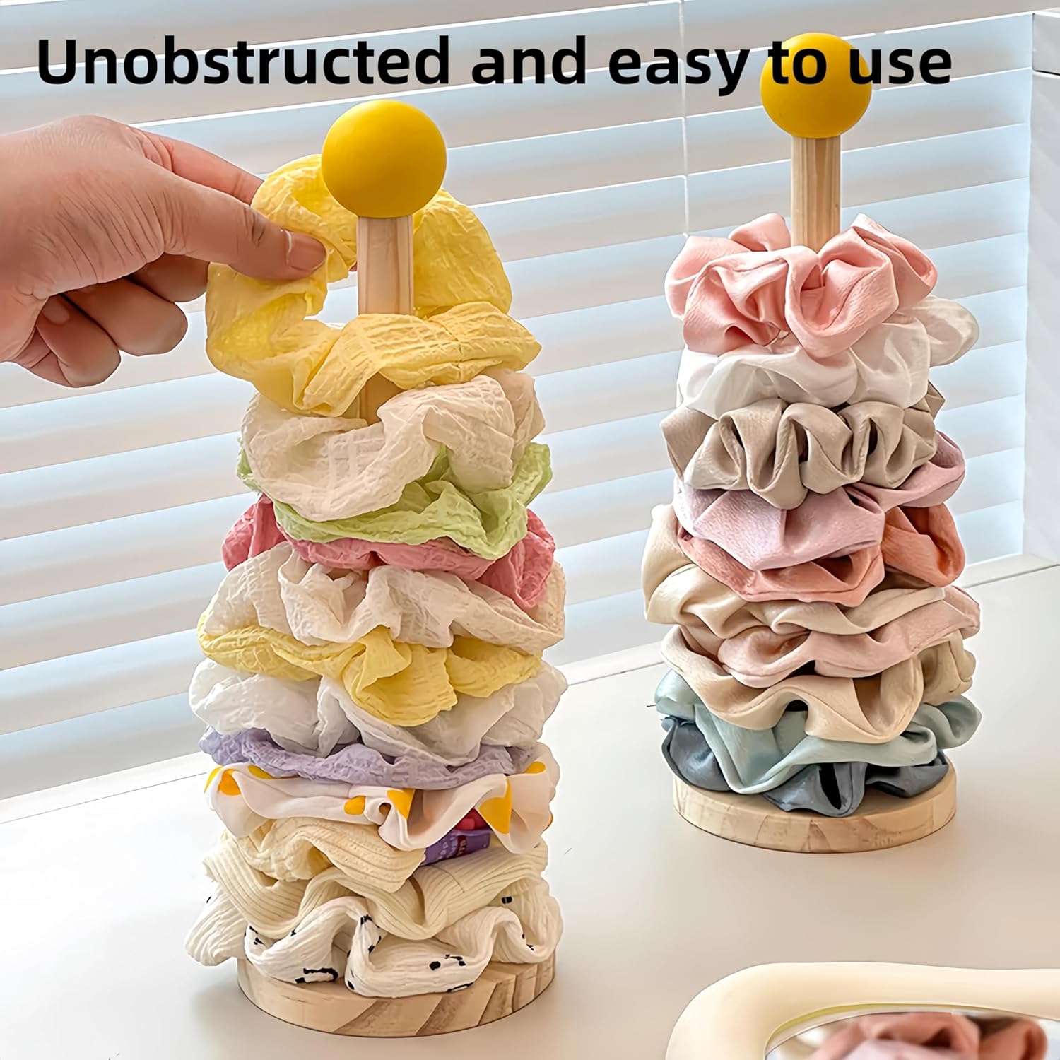2 Pack Wooden Hairband Set - Hair Clip Holder Bracelet Hanger - Hair Accessories Storage Display for Girls Women Teens — image 3