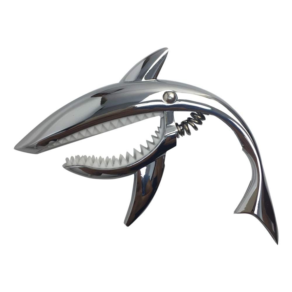 Zinc Alloy Guitar Capo Shark Capo for Acoustic and Electric Guitar with Good Hand Feeling, No Fret Buzz and Durable(Silver) โ image 3
