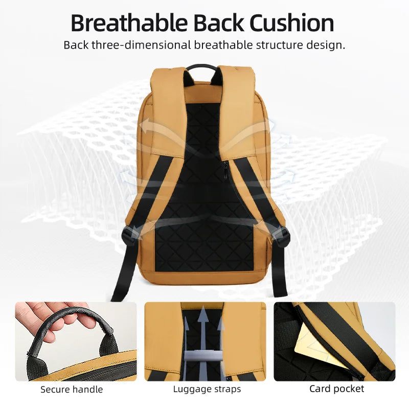 15.6-Inch Thin Laptop Backpack Yellow — image 3