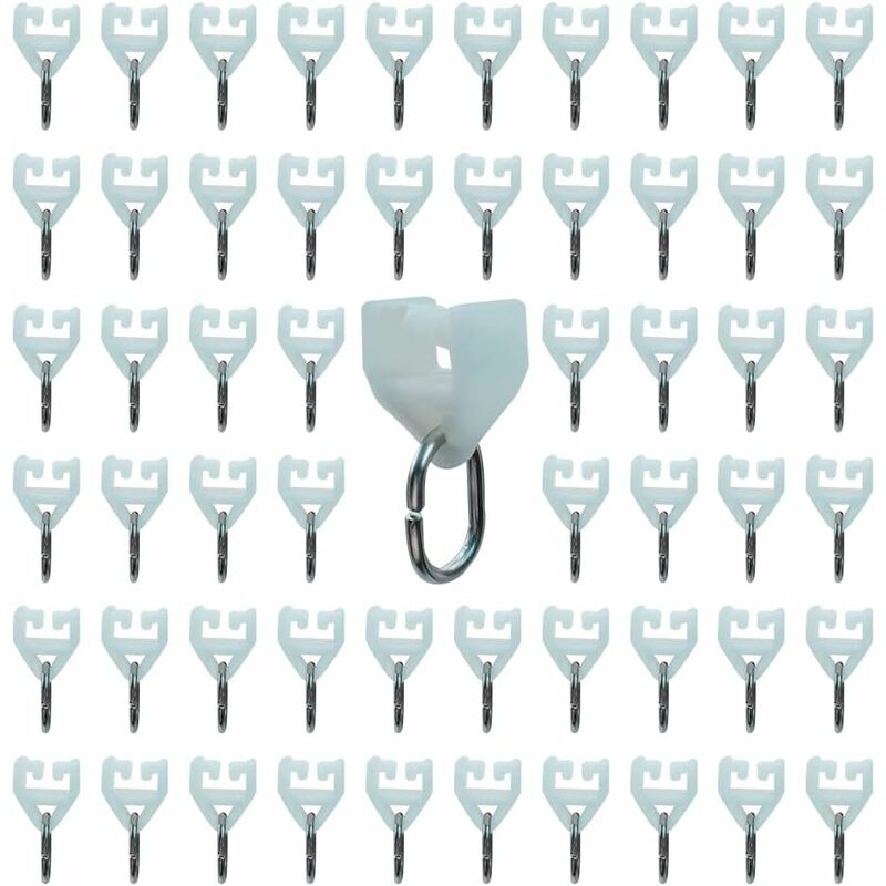 Curtain Track ROllers-80 pcs Outdoor Rail Curtain Hook Rail Slider Rail, Plastic Curtain Pulley(White)