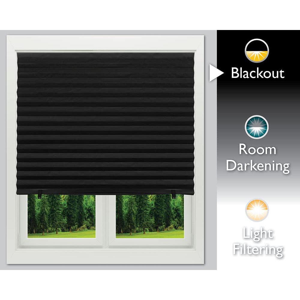 Cordless Room Darkening Temporary Pleated Vinyl Window Shades- Light Filtering Pull Down Blinds for Windows β image 2