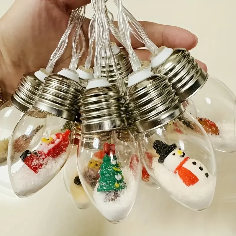 Christmas Wish Bulb String Light | 10 LED Warm Light Mini Scenes, Battery-Powered (Batteries Not Included), 150cm Long, Embedded Santa Claus, Snowman & — image 6