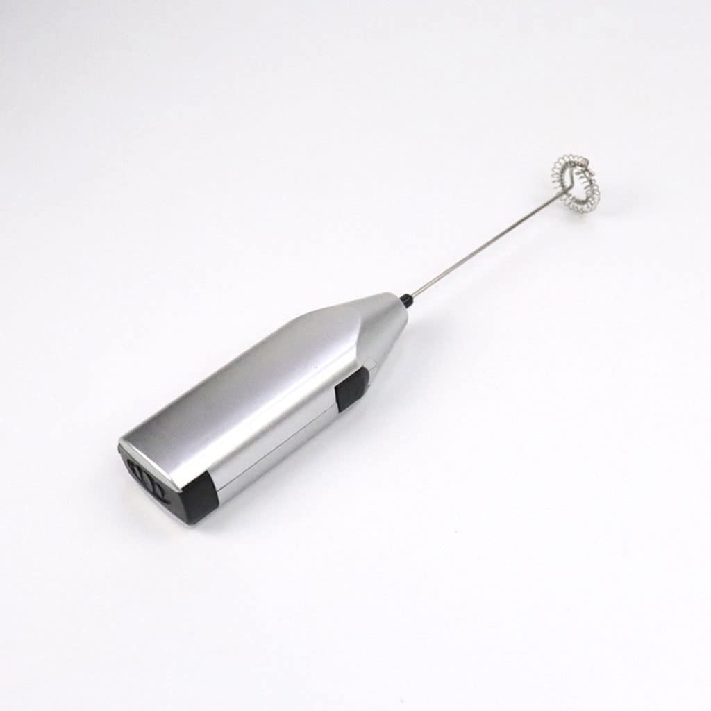 Electric Milk Frother Silver Handheld Mini Coffee Blender No Battery Required — image 5