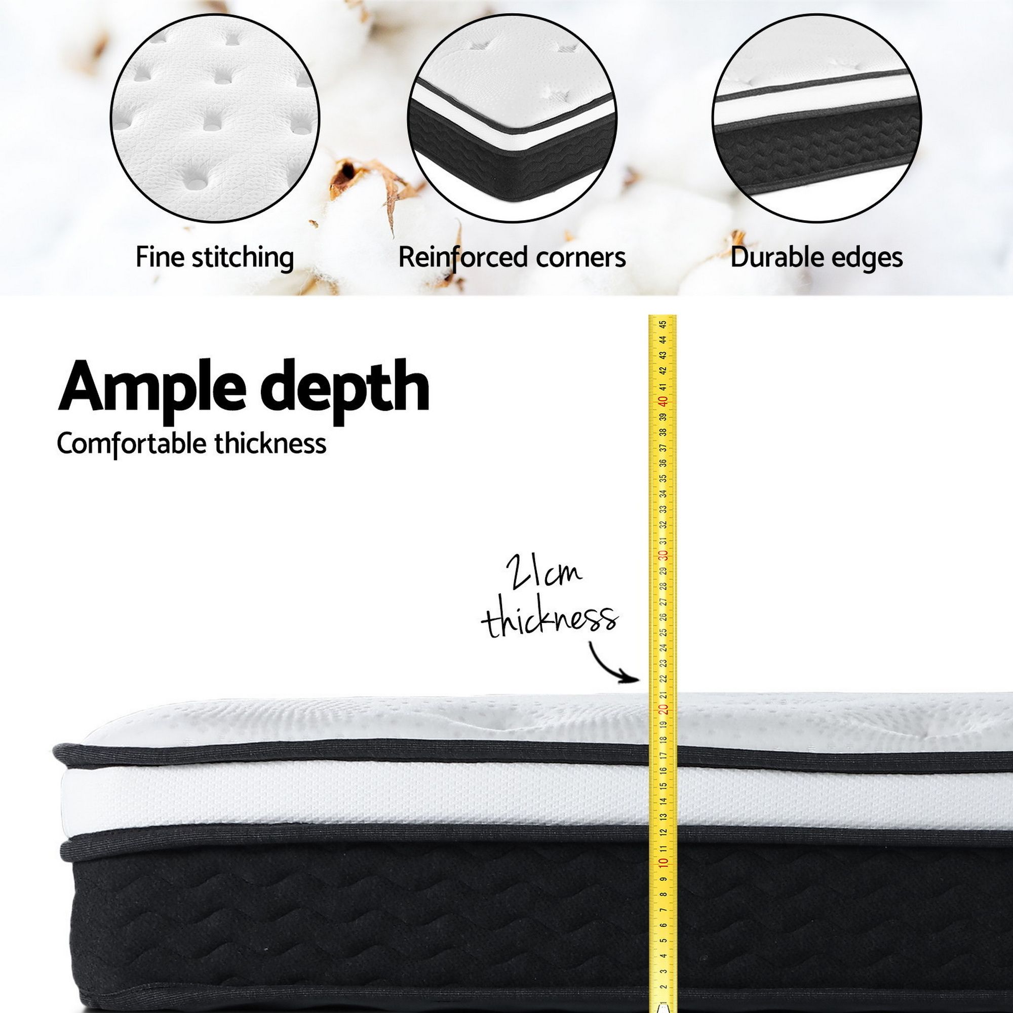 Giselle Bedding 21cm Mattress Euro Top King Single โ image 4