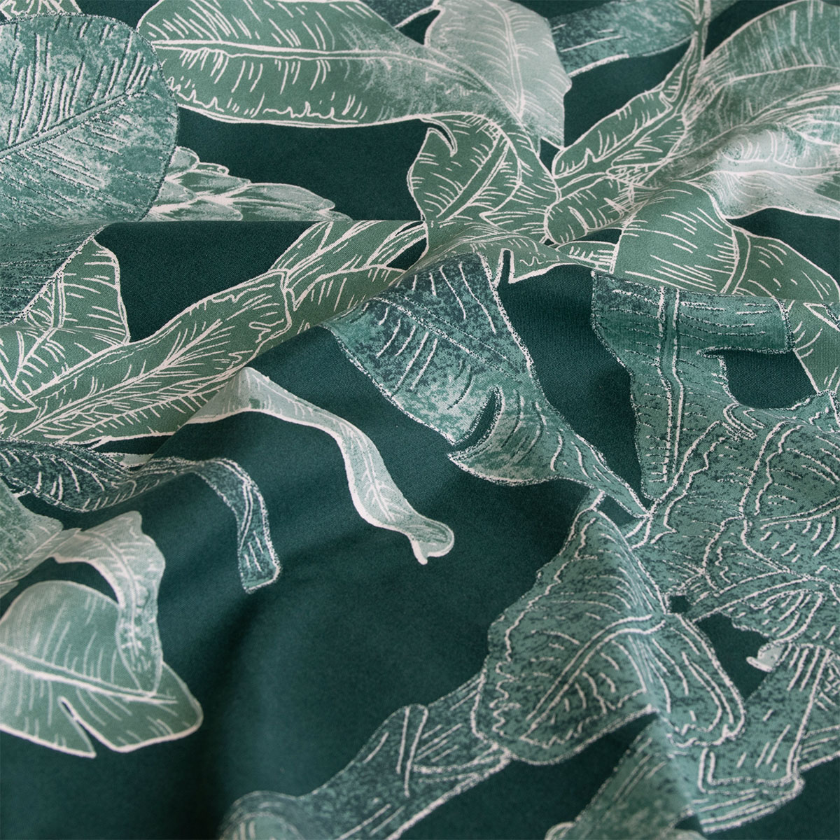 Ardor Indra Teal Palm Leaf Printed Quilt Cover Set Queen โ image 4