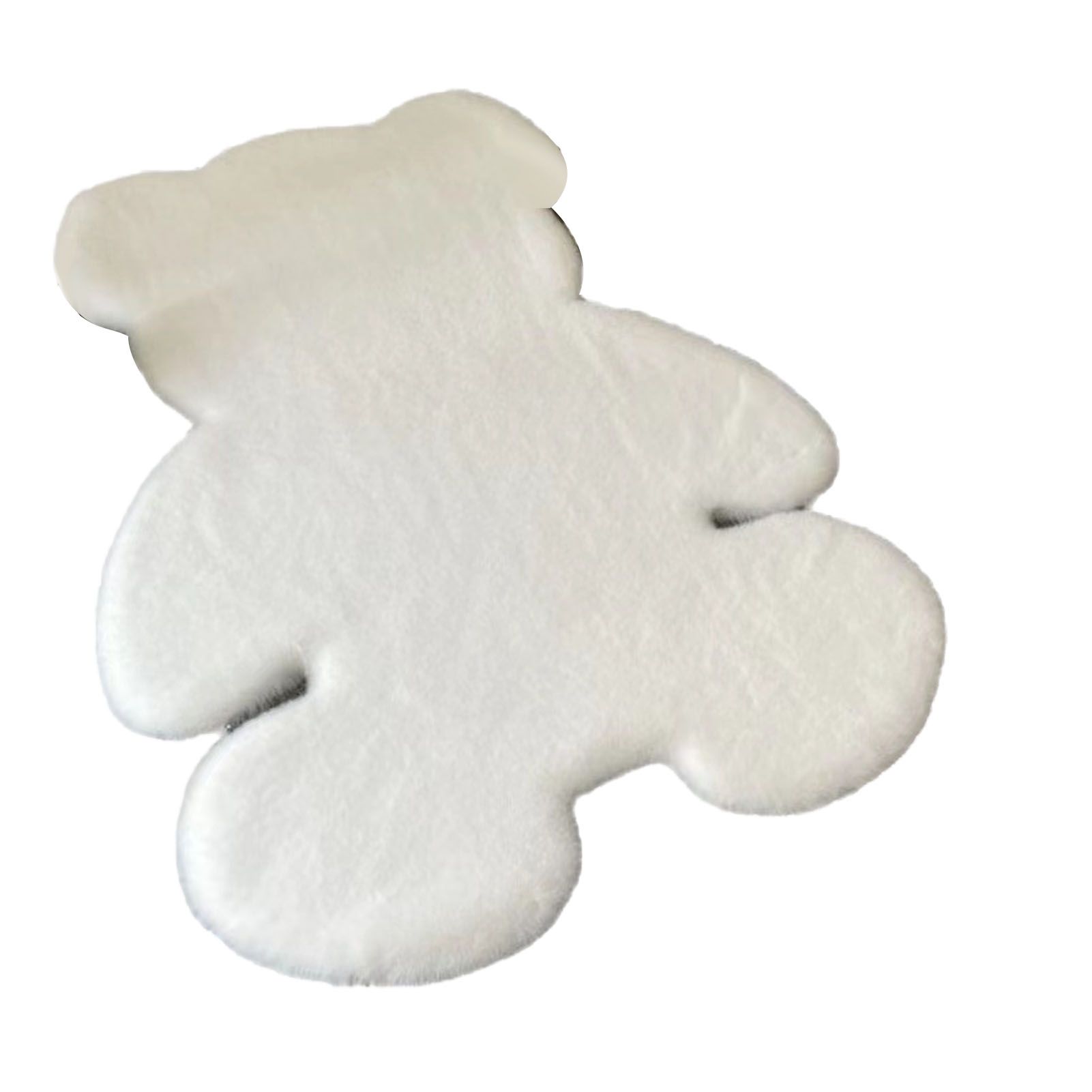 Cute Bedroom Rug Soft Bear Shaped Shaggy Floor Mat for Kids Teen Girls Room Floor Living Room White 45 × 60 — image 3