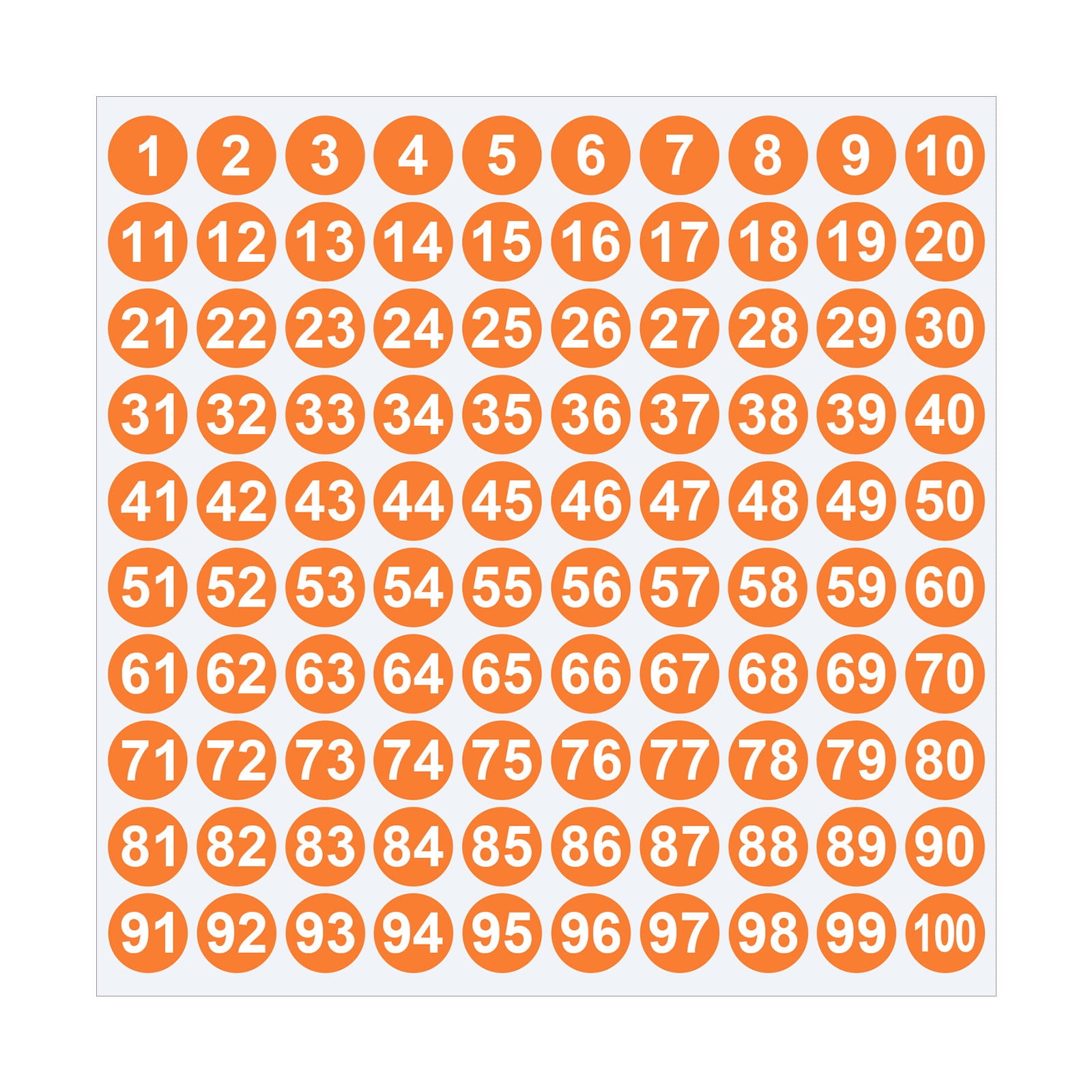 1 Inch Round Number Stickers,1-100 Multi-Color Self-Adhesive Labels for Mailbox,Scrapbook,and DIY Crafts,Easy to Peel and Stick on Various Surfaces,Durable
