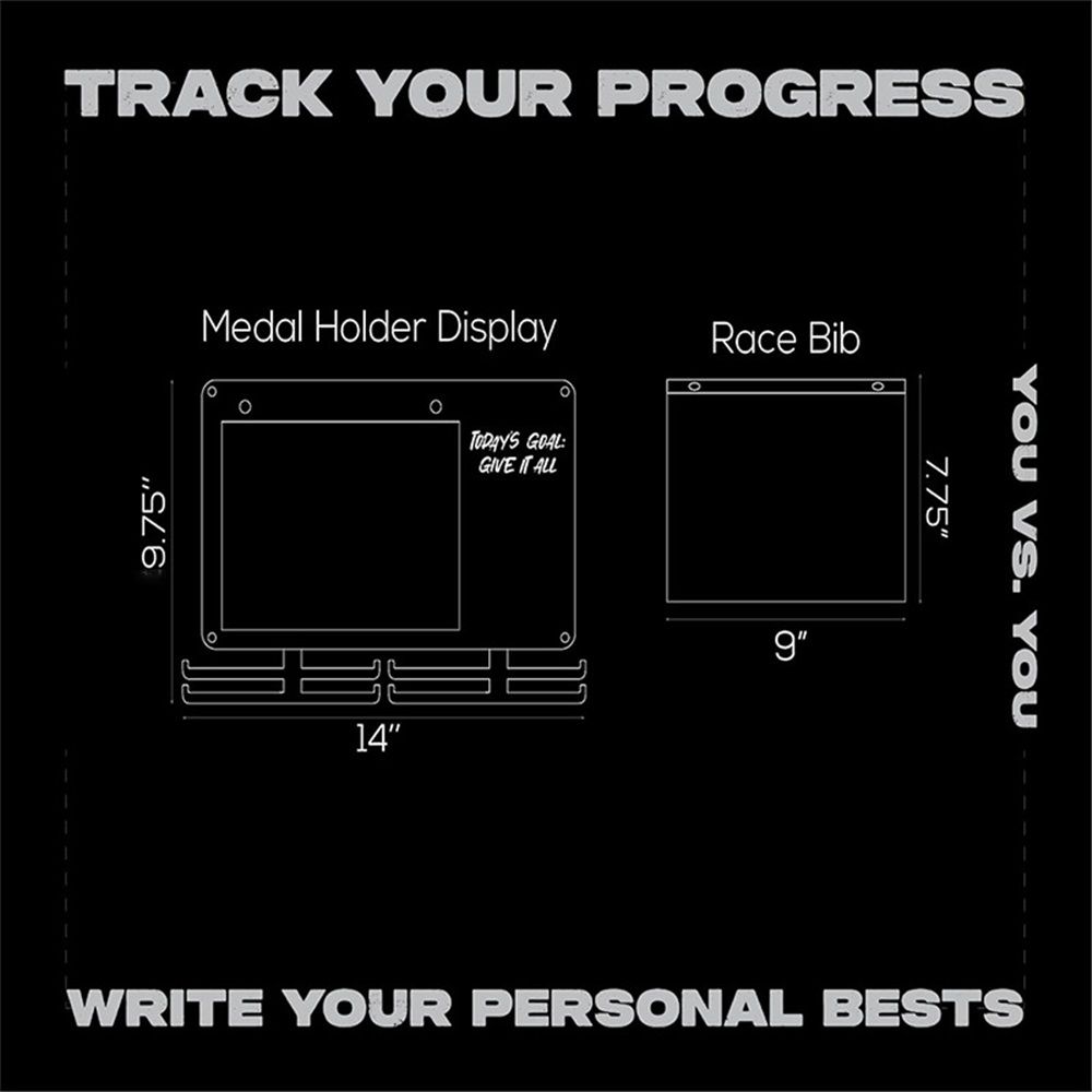 Medal Hanger Display for Runners, Marathon Medal Holder Display Wall Hanger and Race Bib Boards Holder with Chalkboard Marker — image 3