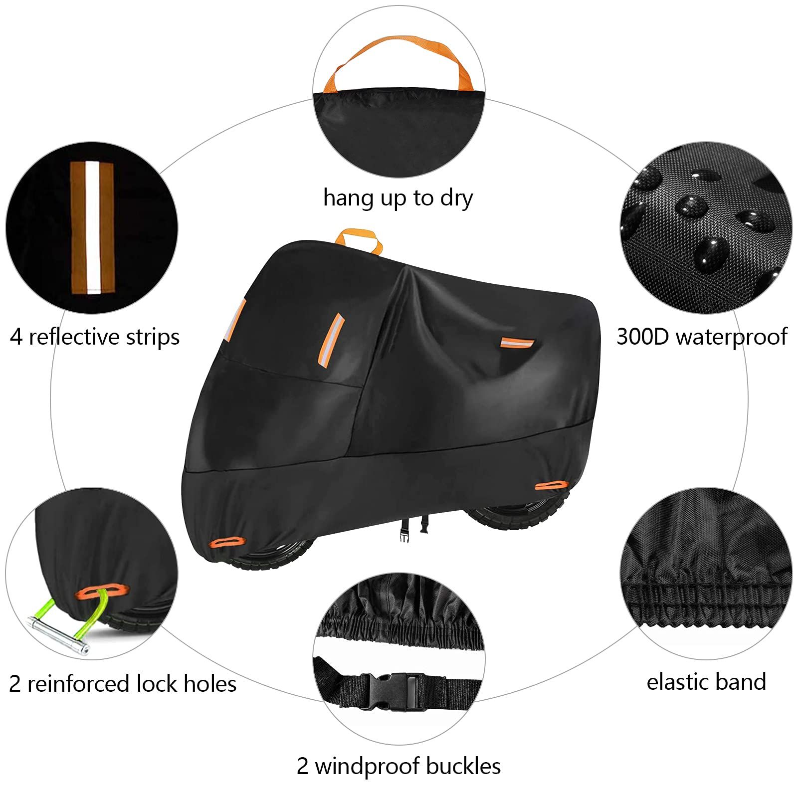 Heavy Duty Small Motorcycle Cover, All Season Durable Waterproof Outdoor Protection Scooter Cover with Lock-Holes Storage โ image 3