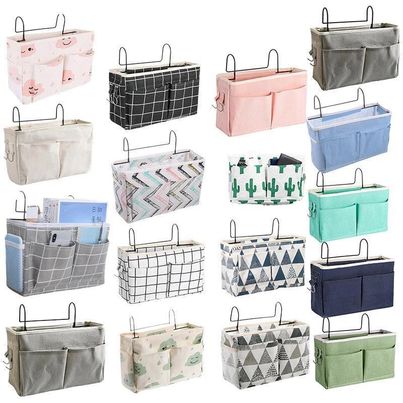 Hanging Bedside Storage Caddy with Pockets for Bunk Bed Dorm Couch Organizing - Green โ image 3