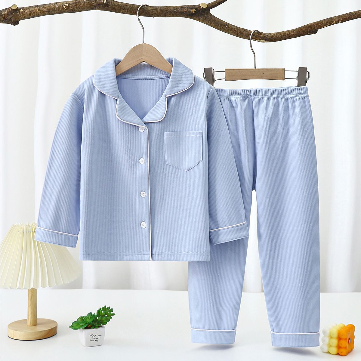 Yi Mei Kids Pajamas De Velvet Long Sleeve Two Piece Set SY05-Pajamas yellow 150cm โ image 4