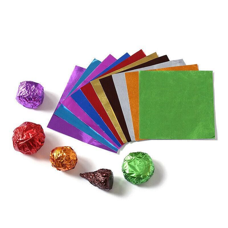 100Pcs Aluminium Foil Chocolate Wrappers 20cm Squares - Gold/Gloss โ image 6