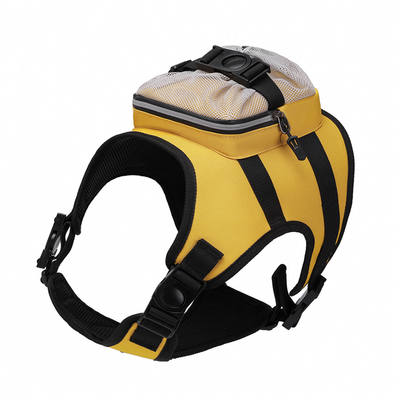 Size L Black and Yellow Ultimate Dog Harness Vest with Backpack - Padded, Reflective & Adjustable for Medium to Large Breeds — image 2