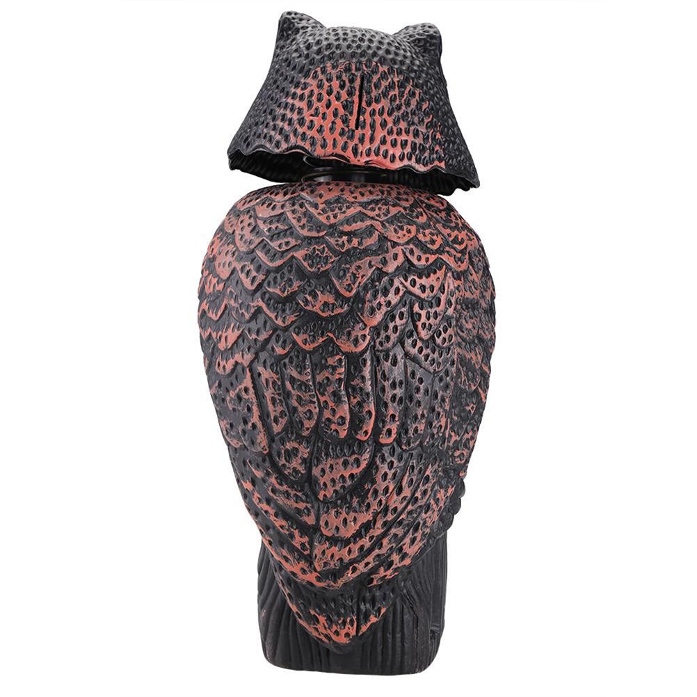 Horned Owl Decoy and 360° Rotating Head Owl Statue to Scare Birds Away for Patio Yard Garden — image 5