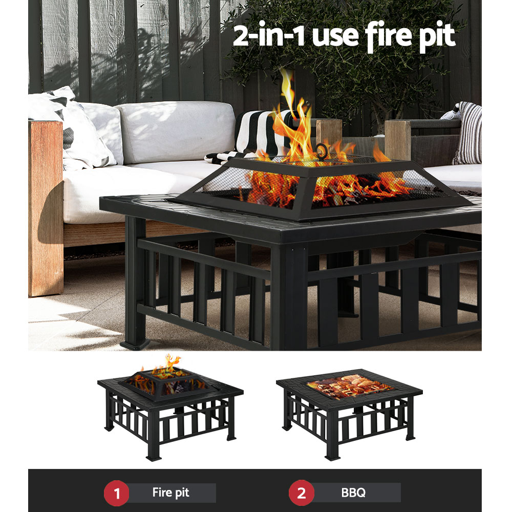 Grillz Fire Pit BBQ Grill 2-In-1 Table โ image 5