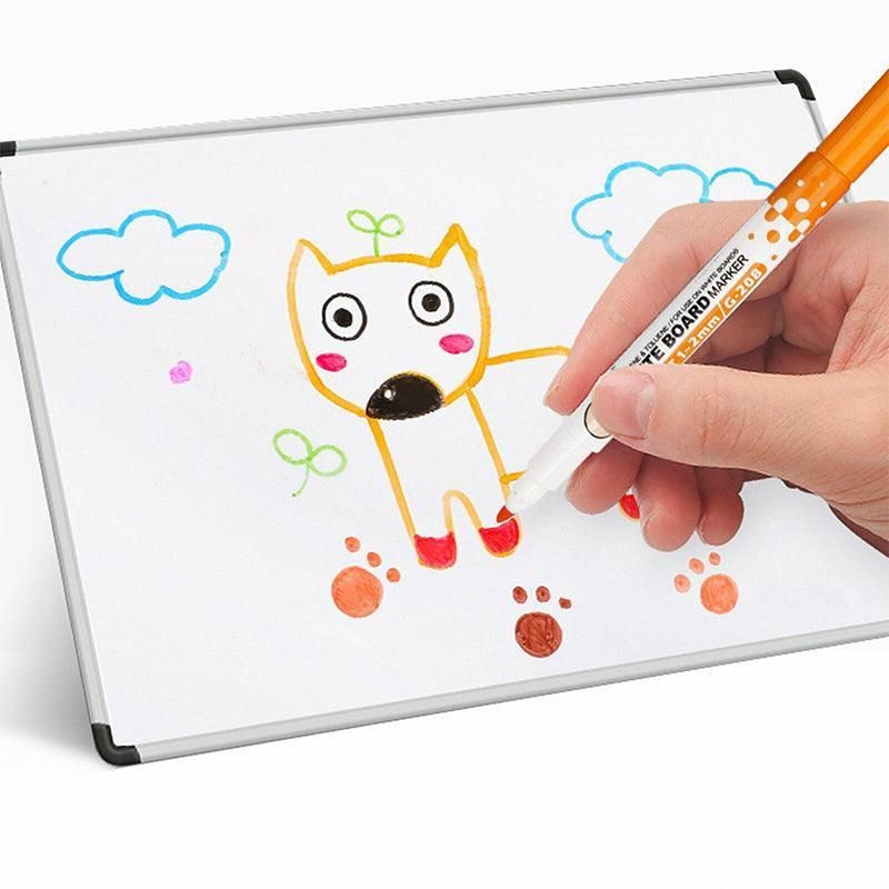 8 Colours Dry Erase Whiteboard Markers Set with Built-in Eraser Tips — image 5