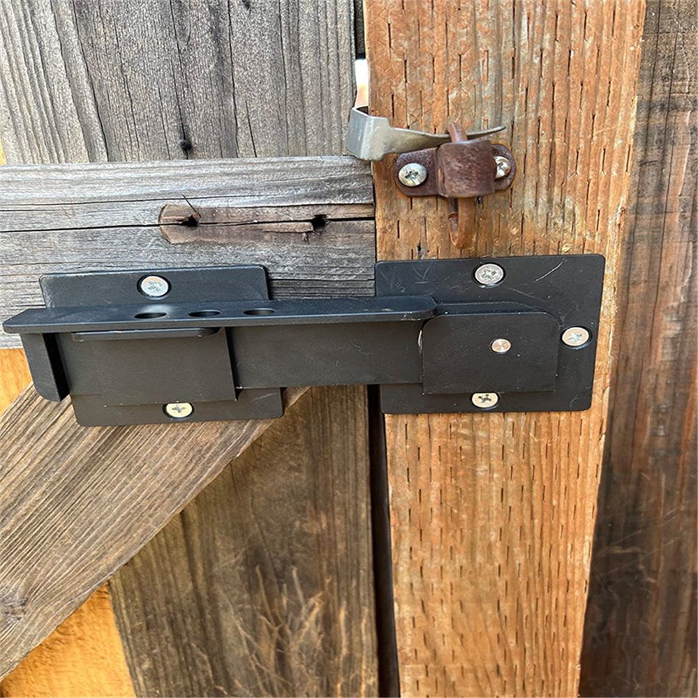 7.5" Flip Gate Latch Lock with Padlock Holes, 4mm Heavy Duty Aluminum Alloy Door Latch for Outdoor Wooden Fence, Swing and Sliding Open Gate, Double Gate, Barn โ image 5