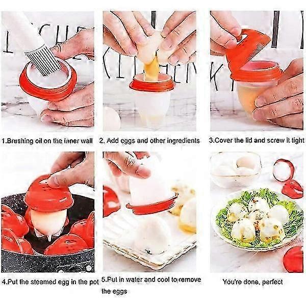 6 Pcs Silicone Egg Cooker Poacher Cups, Food Grade โ image 4