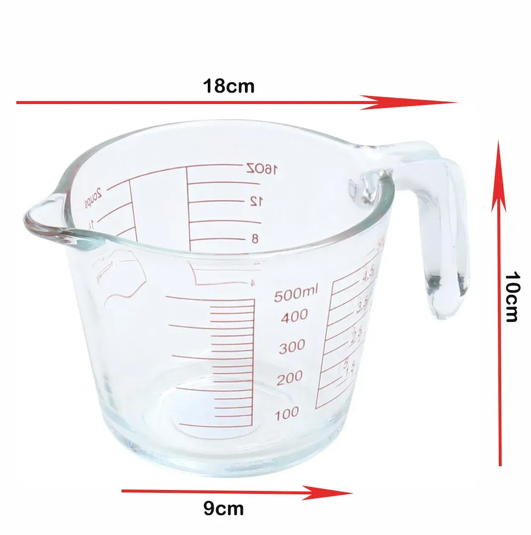 500ml Clear Glass Measuring Jug with Scale for Baking and Cooking — image 2