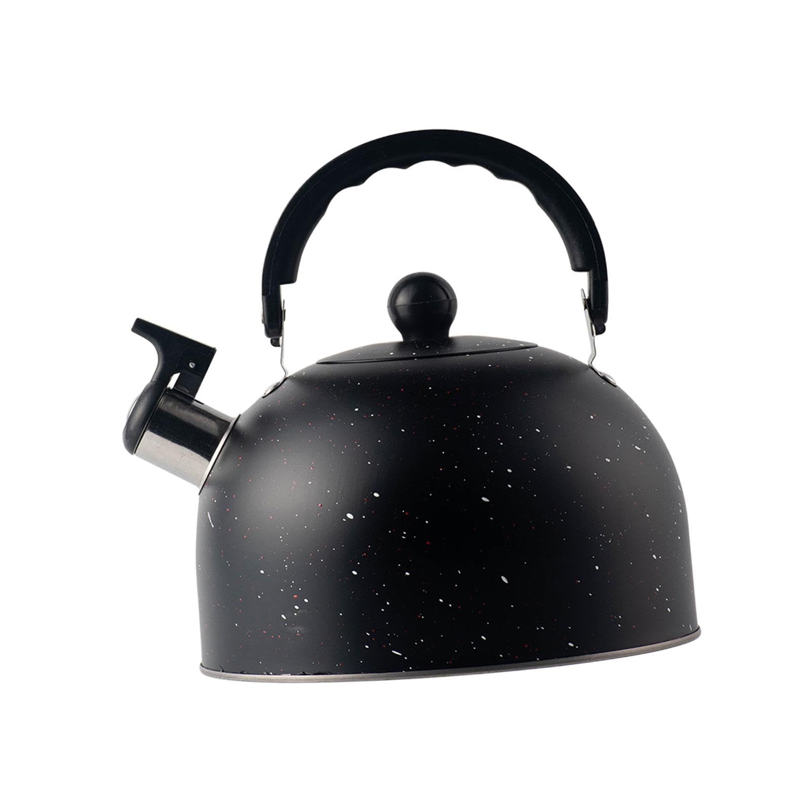 Whistling Kettle 2.5L Tea Pot Fast Boiling with Handle,Stainless Steel, Stovetop Kettle for Camping Dorm Outdoor Kitchen, Black — image 2