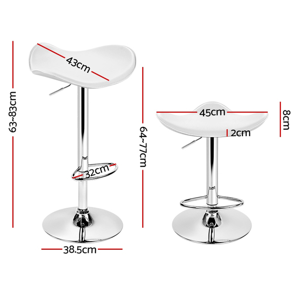 Artiss 4x Bar Stools Leather Gas Lift Chair White โ image 2