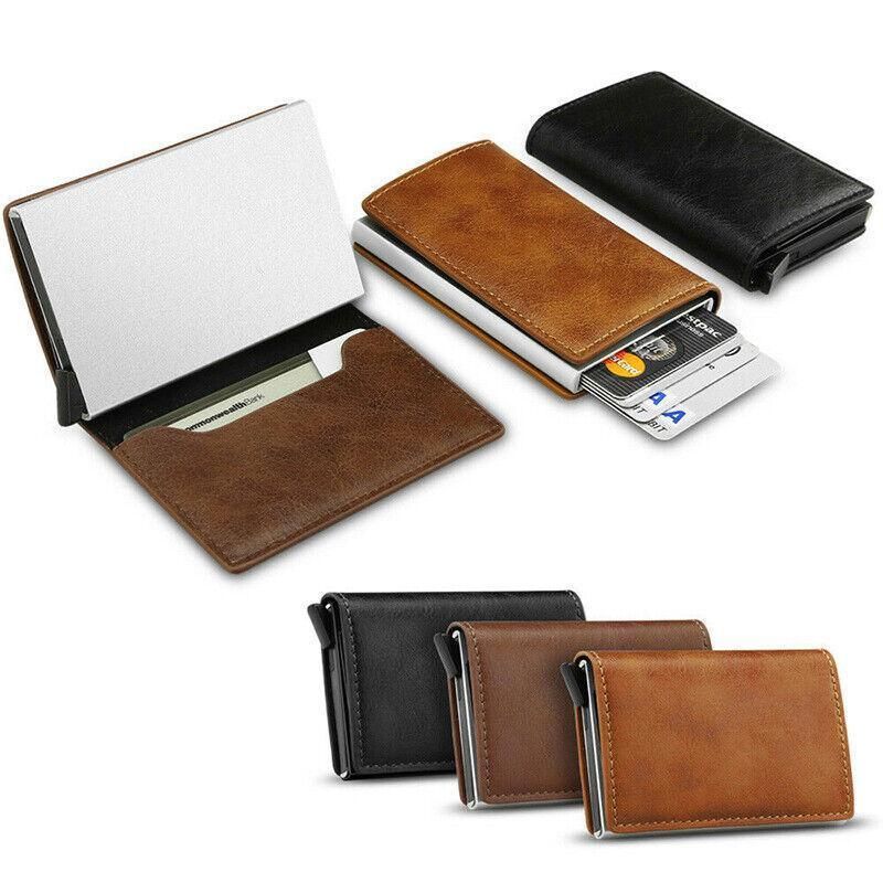 RFID Blocking Leather Card Wallet with Money Clip for Men Credit Holder - Carbon Fiber — image 6