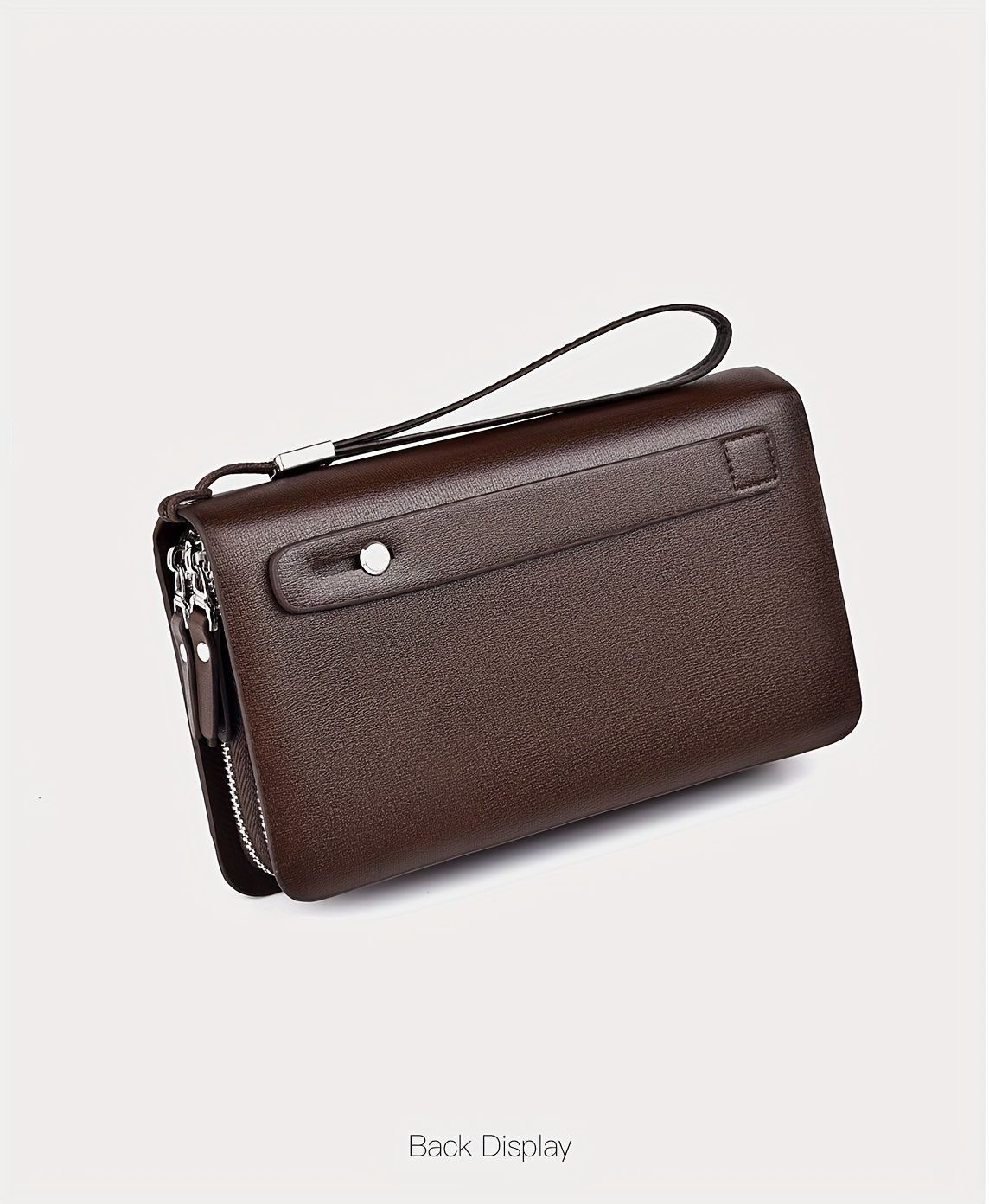 men's business clutch bag, large capacity handbag, double zipper wallet, multi card slots purse, PU leather men's accessory, waterproof men's bag, Australian — image 5