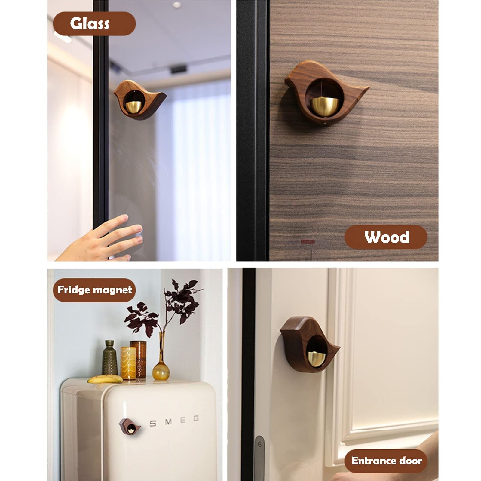 Shopkeepers Bell for Door Opening, Decorative Wooden bell/ Hanging Bell, Suitable for Doors, Windows and Refrigerators — image 5