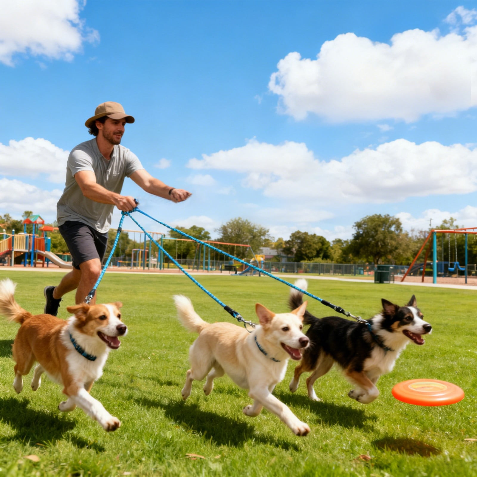 3 Dog Leash No Tangle, Heavy Duty Multiple Dog Lead Shock Absorbing Bungee, Triple Bungee Leash, Reflective Dog Leash Free Multi Pet Walking Rope with โ image 5