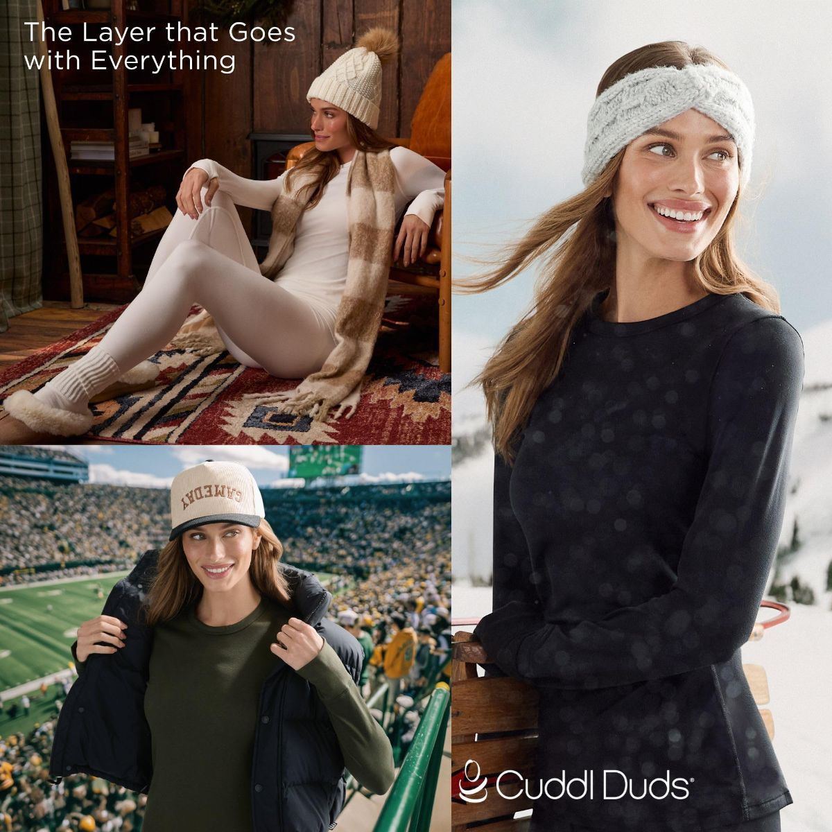 Cuddl Duds Womens Heavyweight Cold Weather Fleece Lined Thermal Set – Long Sleeve Top & Leggings - Winter Lounge Sets - White - Size S — image 6