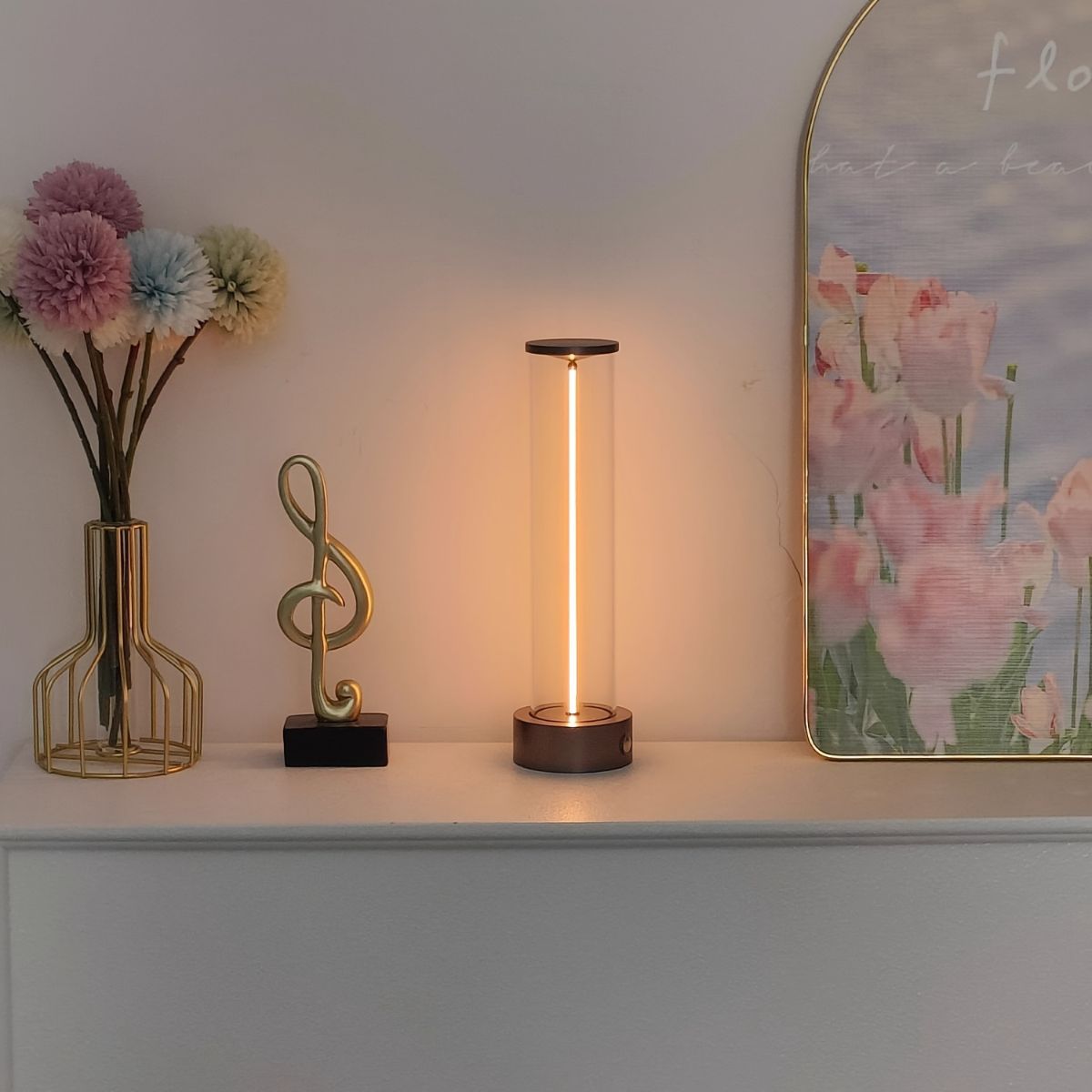 Minimalist Table Lamp Cordless Lamp Rechargeable Lamp Touch Dimmable Lamp - Black - Size 24CM — image 4