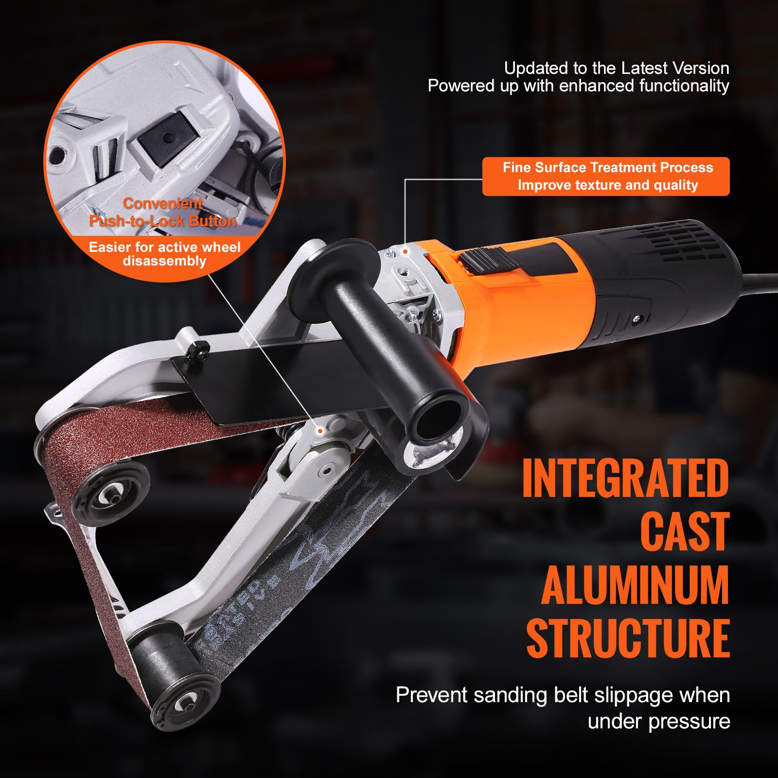 Pipe Tube Polisher Sander, 1300W Pipe Belt Sander with 6 Variable Speeds 1100-3200rpm, Professional Belt Sander Grinding Machine with 3PCS Sanding Belts for โ image 3