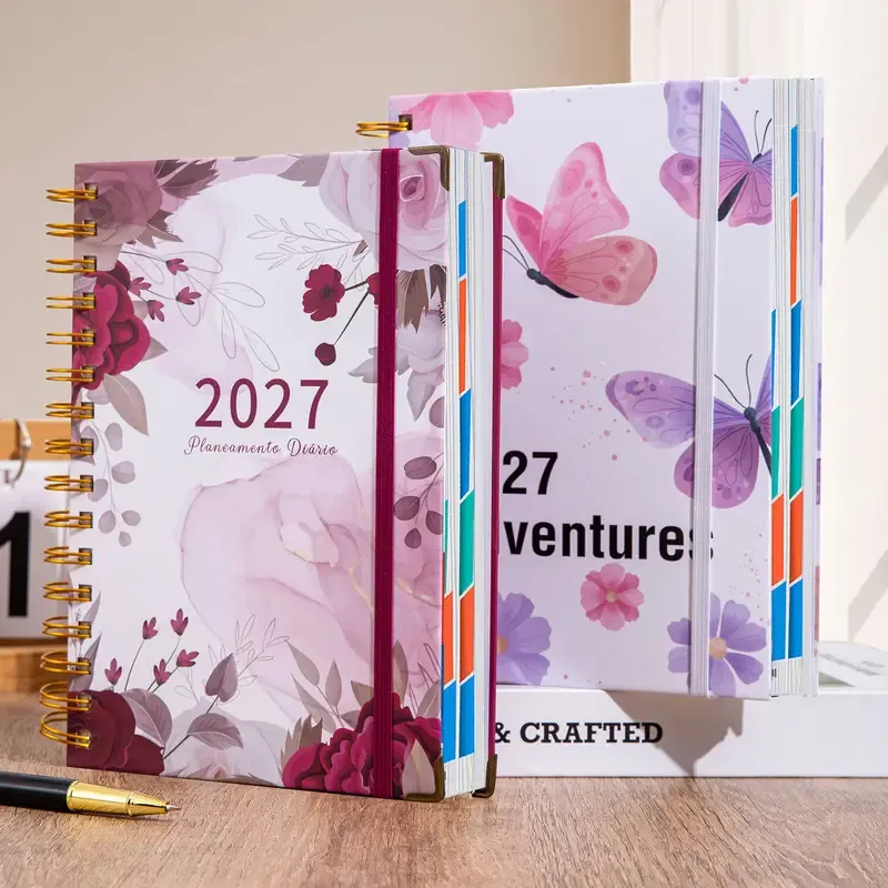 2027 A5 Hardcover Daily Planner | Daily Planning + Self-Discipline Tracking + Time Management – Essential for Boosting Productivity(Blue rose style) — image 2