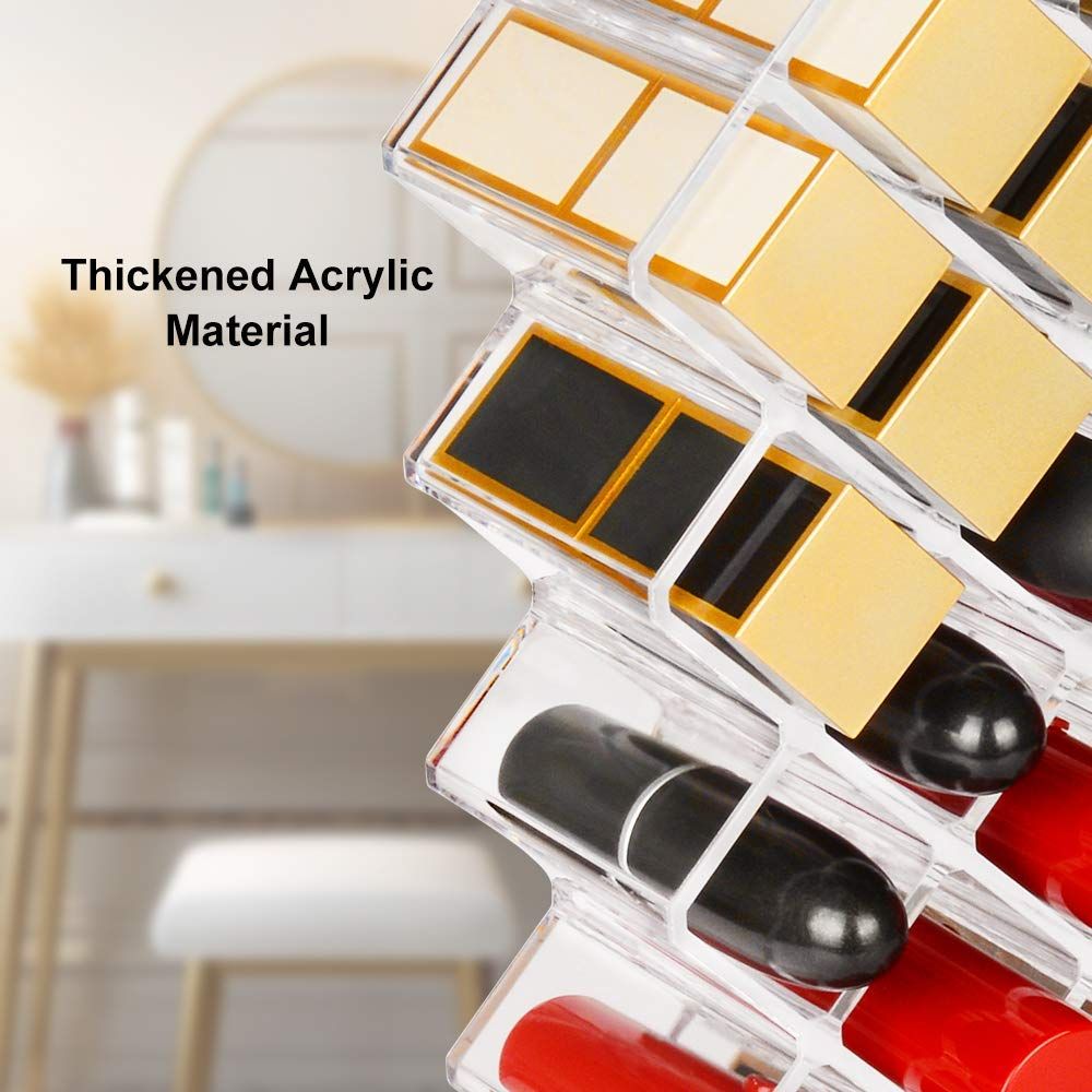 Holder Lip Gloss Tower Clear Cosmetic Fish Sticks Lip Makeup Organizer Lip Stick Storage for Bathroom Vanity 28 Slots โ image 4