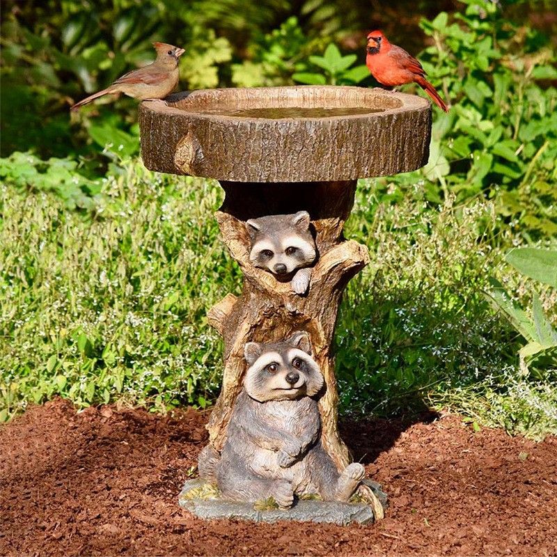 Resin Bird Bath Statue for Garden, Outdoor Decorative Bird Feeder & Water Fountain, Whimsical Yard Sculpture for Patio & Lawn(Hedgehog) — image 2