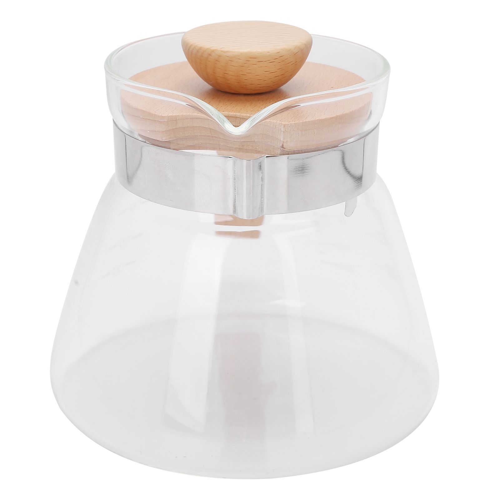 Pour Over Coffee Maker 600ml Glass Coffee Server Pot with Wooden Handle Lid for Home Office — image 3