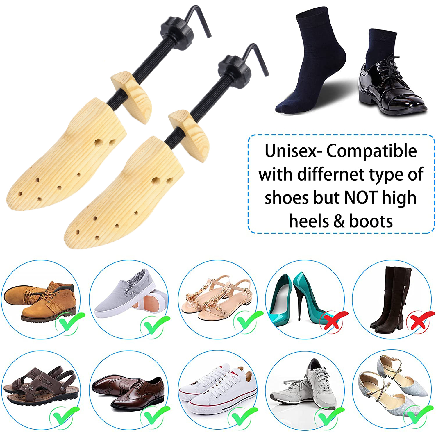 2-way wooden shoe stretcher, 2-pack_yux 39-41 — image 4