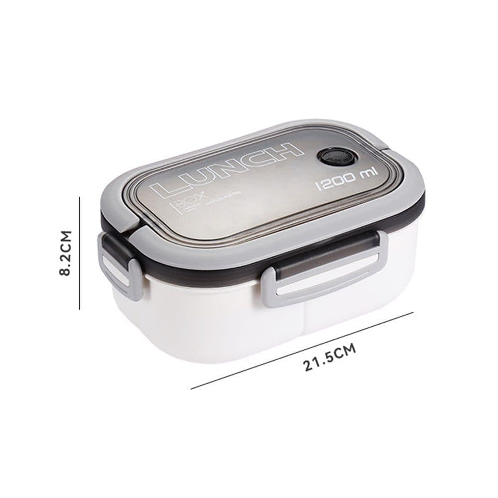 Children and Adults Lunch Box with Compartments, 14.5 × 21 × 8 cm, Practical Reusable, White — image 2