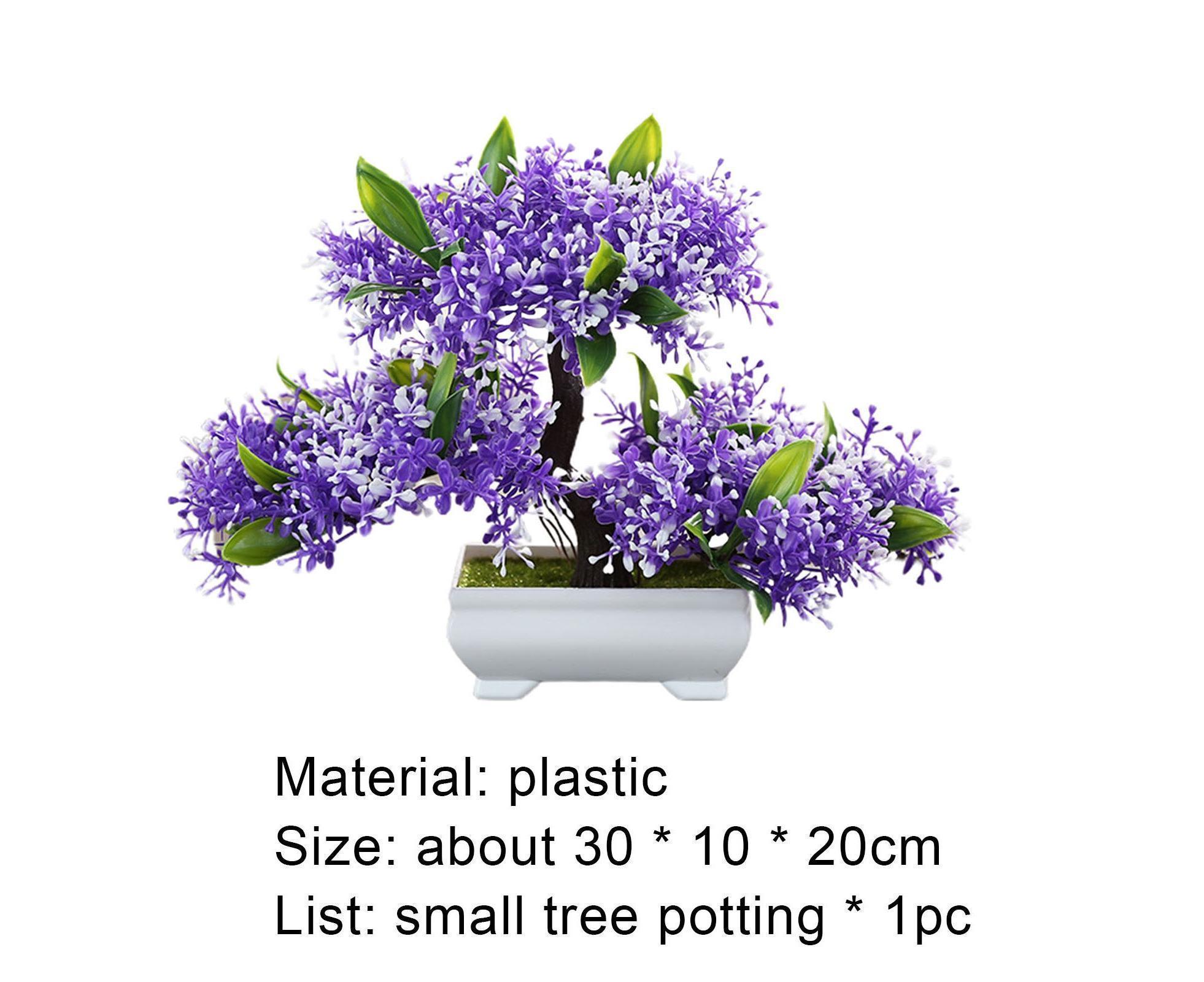 Artificial Plant Eye-catching Anti-fade Plastic Desktop Fake Potted Plants Ornaments for Home-Purple — image 5