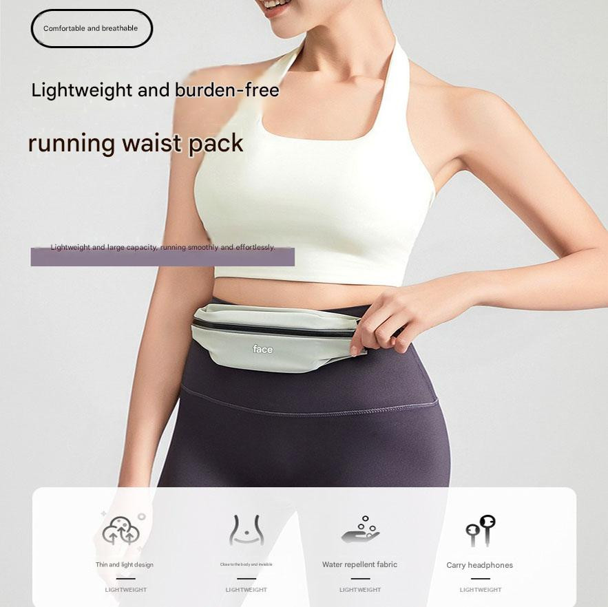 Pink Ultra Thin Waist Pack for Phone Up to 6.5 Inch Lightweight Sport Belt Bag for Running Hiking Travel Unisex Outdoor Utility Pouch — image 4